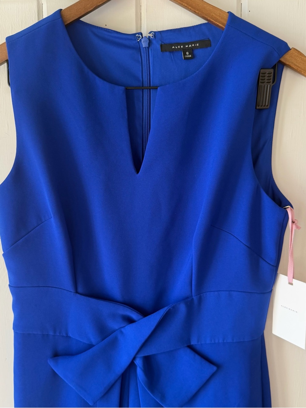 NWT Alex Marie Cobalt Blue Sleeveless Jumpsuit with Waist Accent, Size 6 - Picture 3 of 10